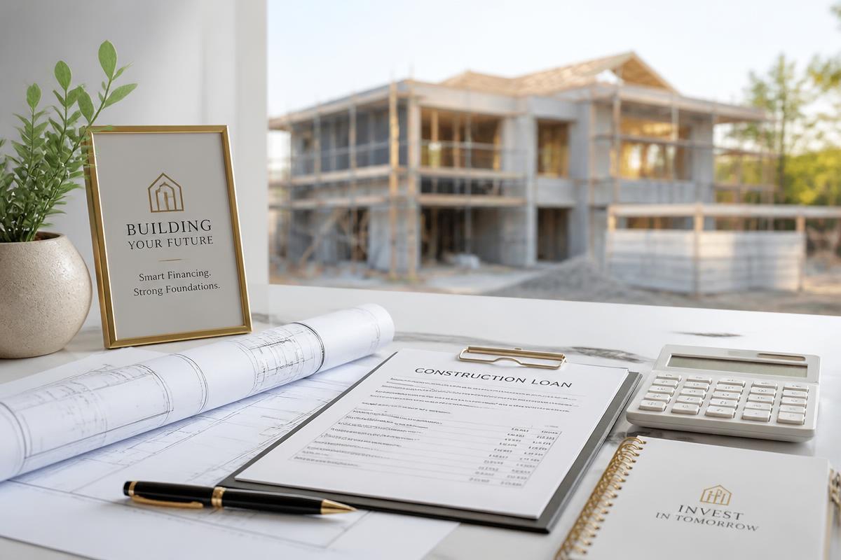 Construction financing documents and home build plans